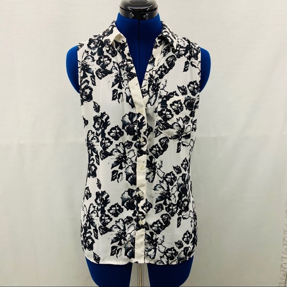 The Limited Tops - The Limited Ashton Shirt with Navy/Black Flowers